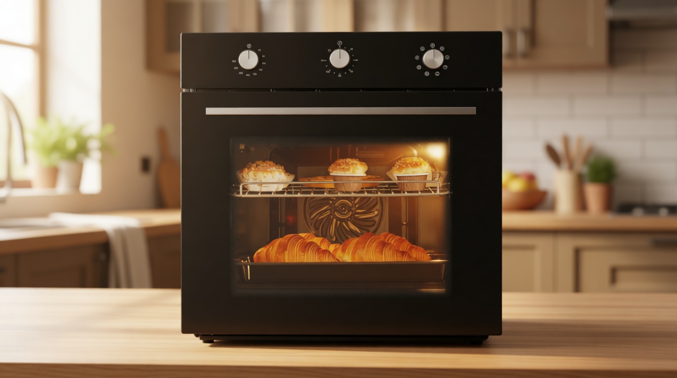 24 Inch Built-in Electric Single Wall Oven, 2.5 Cu.ft Stainless Steel Convection Oven with 8 Cooking Functions, Mechanical Knob Control, 500℉ Max Temperature, 3-Layer Tempered Glass Door