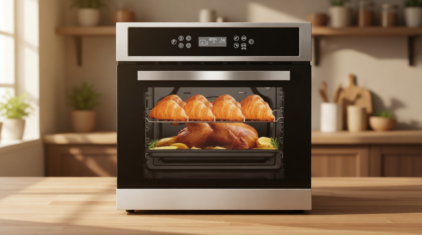 AMZCHEF Single Wall Oven 24" Built-in Electric Ovens with 11 Functions, 8 Automatic Recipes, 2800W, 240V, 2.5Cu.f Convection Wall Oven in Stainless Steel, Touch Control, Timer, Safety Lock,Upgraded
