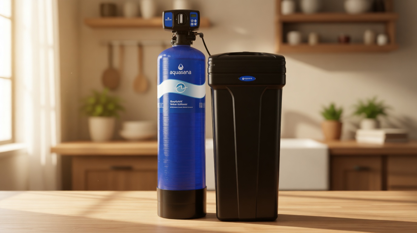 Aquasana SimplySoft® 40,000 Grain Water Softener - Whole House Hard Water Reduction - Base Tank & Cabinet System WH-SF40-BASE