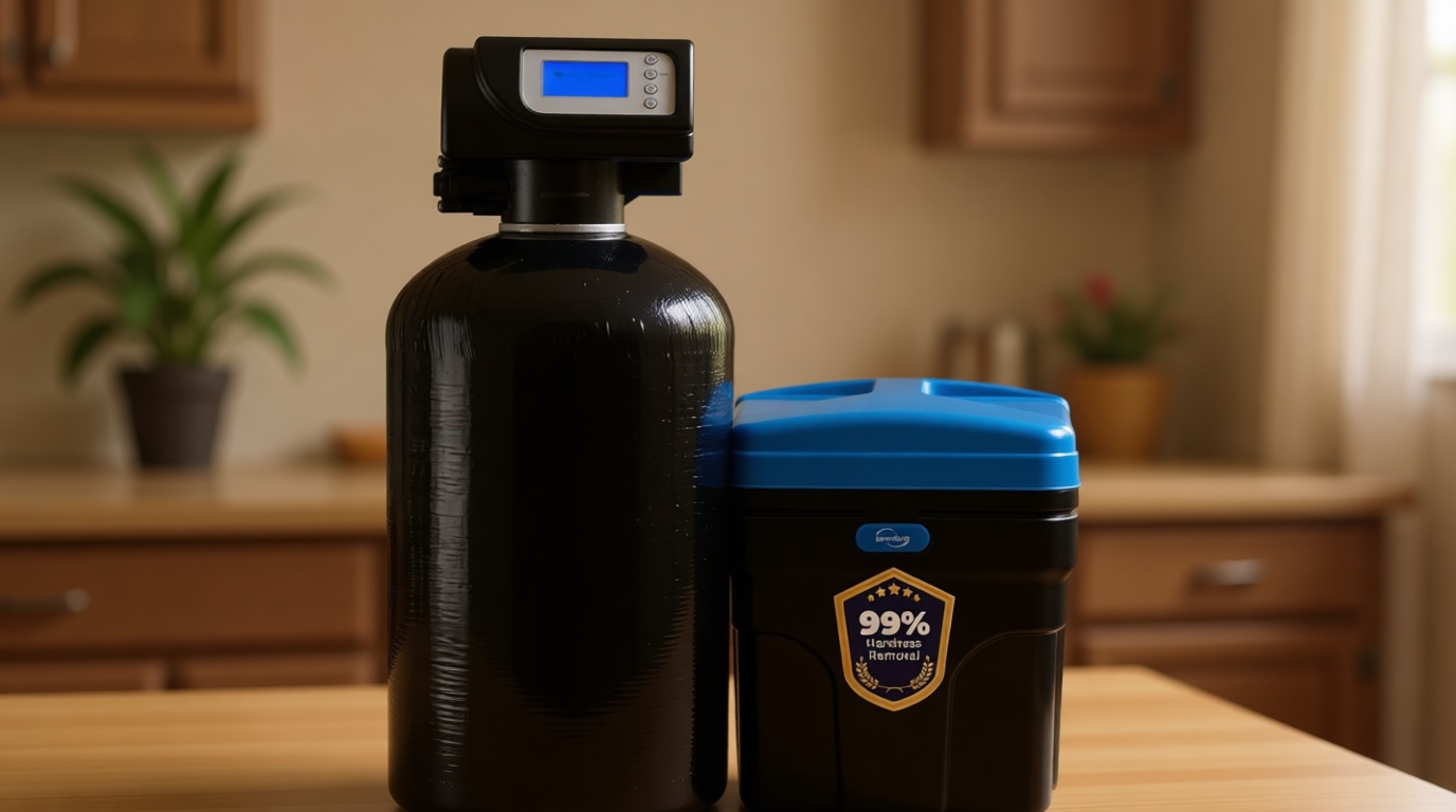 iSpring WCSTB45KG Whole House Water Softener System, 45,000 Grains High Capacity Water Softener Removes Hard Water and Scale, Automatic Backwash and Regeneration, for Whole House & Commercial Use
