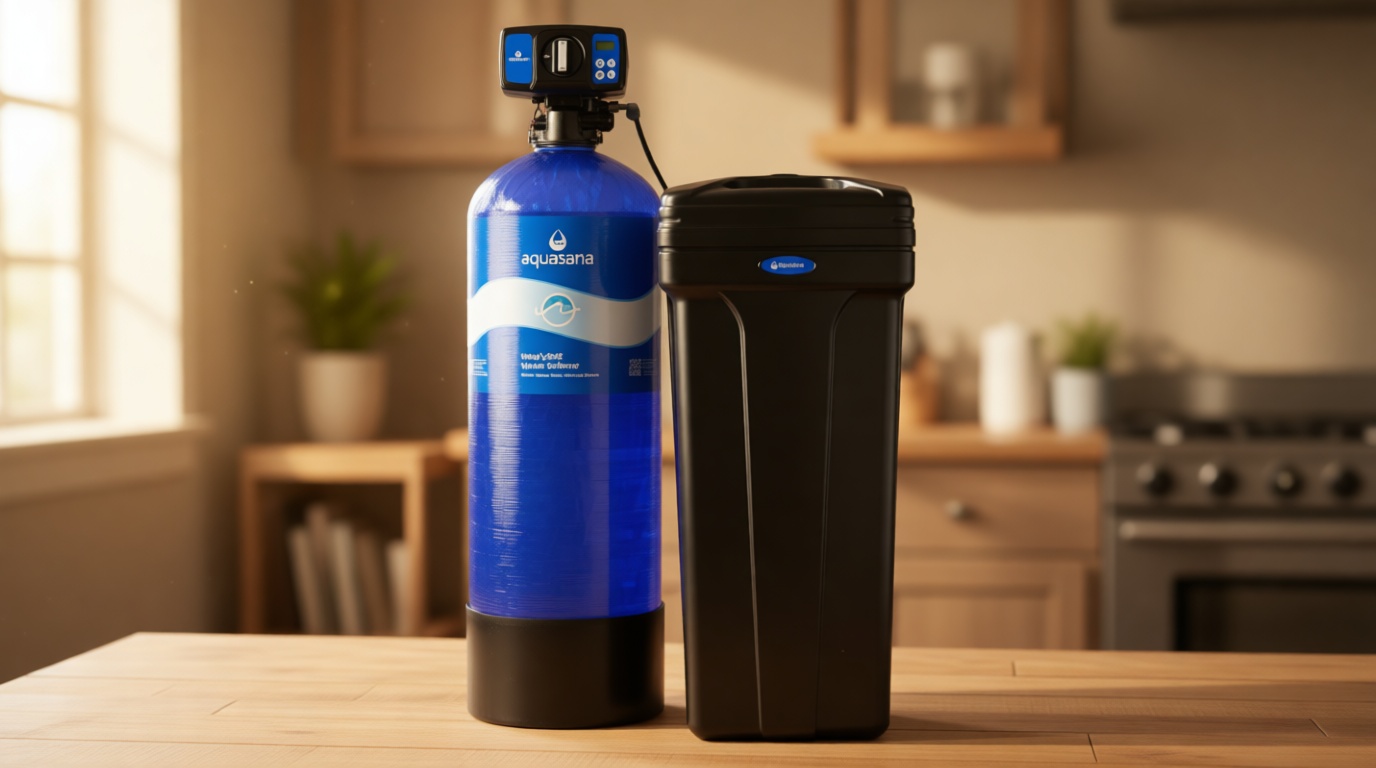 Aquasana SimplySoft® 60,000 Grain Water Softener - Whole House Hard Water Reduction - Base Tank & Cabinet System WH-SF60-BASE