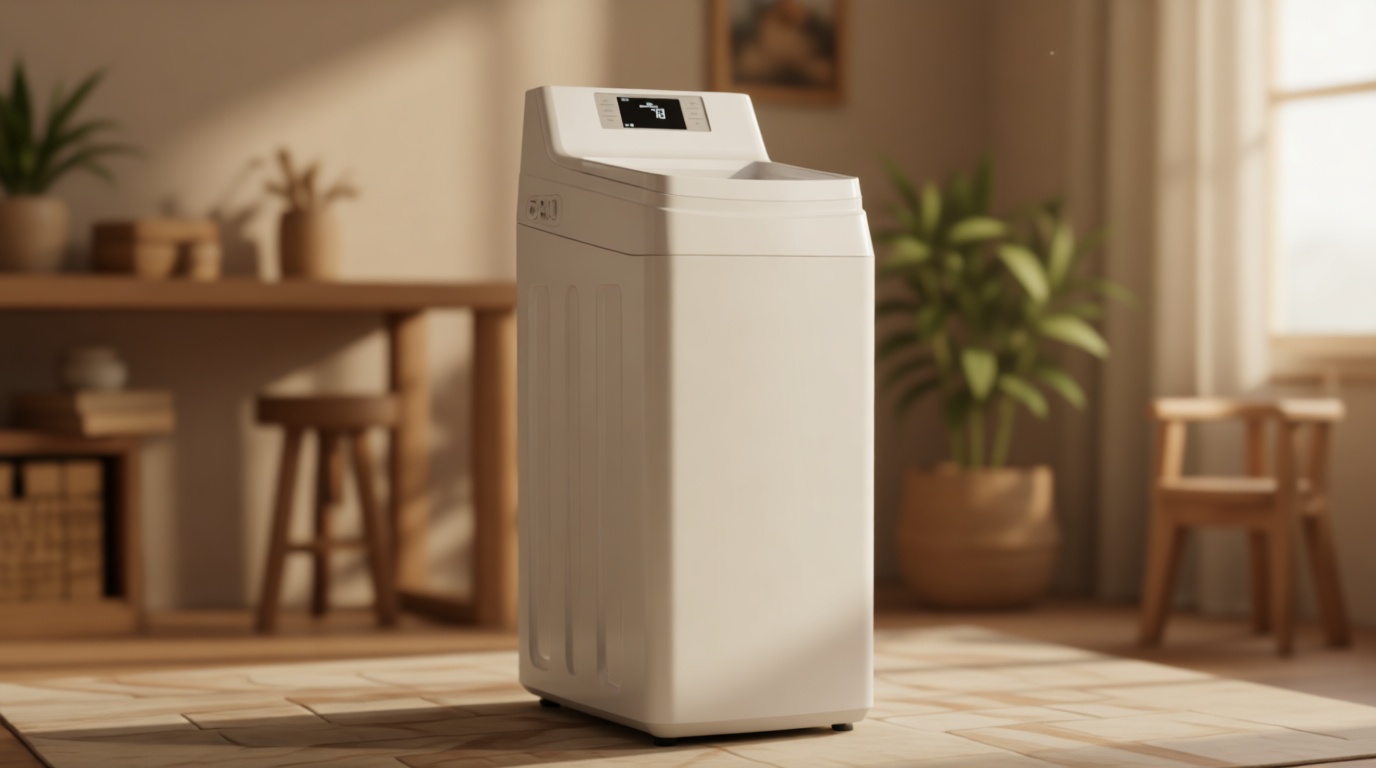 GE Smart Water Softener, 35,000 Grain, Reduce Hard Minerals to Whole House, Built-in WiFi with Water Flow Alerts, Soft Water for Shower, Appliances, and Plumbing, GXSH35W