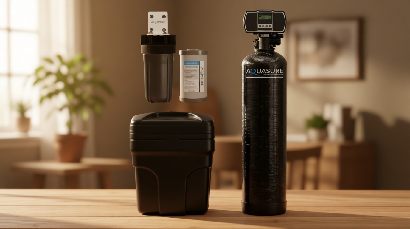 Aquasure Harmony Series 50,000 Grains Whole House Water Softener with High Performance Automatic Digital Metered Control Head with Pre-Filter