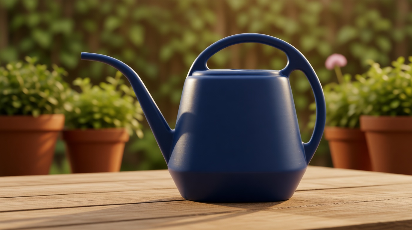 Fasmov Plastic Watering Can, Blue, 1-Gallon