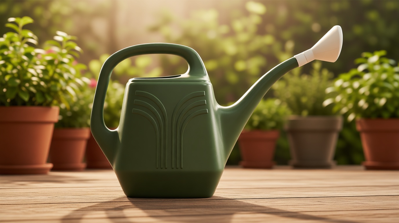Bloem Promo Watering Can: 2 Gallon Capacity - Living Green - Durable Resin, Removable Nozzle Spout, Two Handles, Wide Mouth, for Indoor and Outdoor Use, Gardening