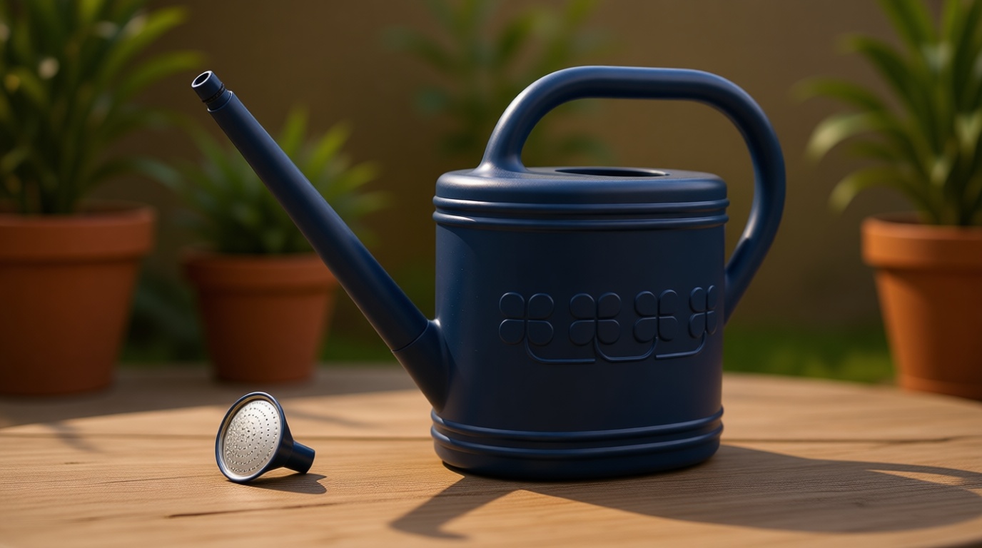 2 Gallon Watering Can, Outdoor Watering Can for Plants, Garden Water Can with Removable Long Spout and Stainless Steel Sprinkler Head, Large Water Can for Greenhouse (Dark Blue, 2 Gallon)