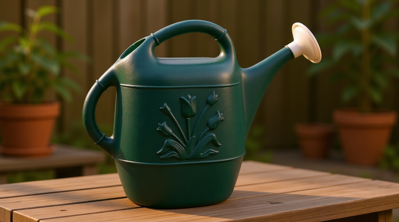 Union Products Watering Can, 2 Gallon Plastic Gardening Water Jug with 2 Handles for Garden, Indoor Plants, and Outdoor Flower Pots, Green