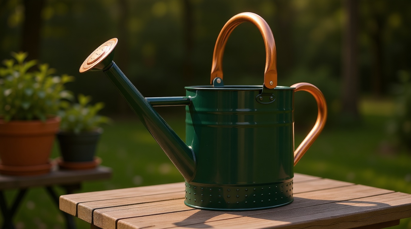 1 Gallon Metal Watering Can with Removable Spout, Nice Galvanized Steel Water Can with Embossed Design for Indoor and Outdoor Plants