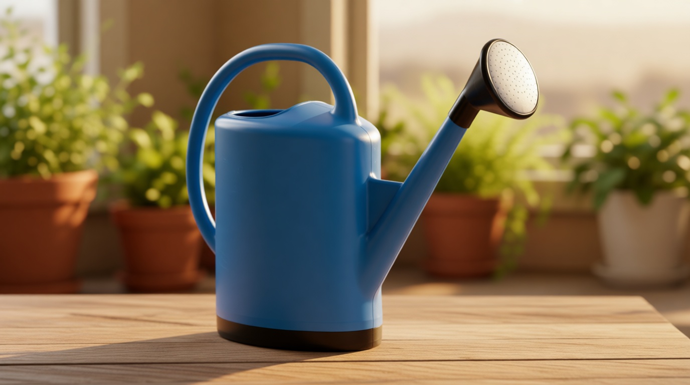 Gardener’s Supply Company French Blue Watering Can | 3 Gallon Indoor Outdoor Water Container for Plants and Garden with Removable Stainless Steel Faceplate Rose Sprinkler Attachment - Blue