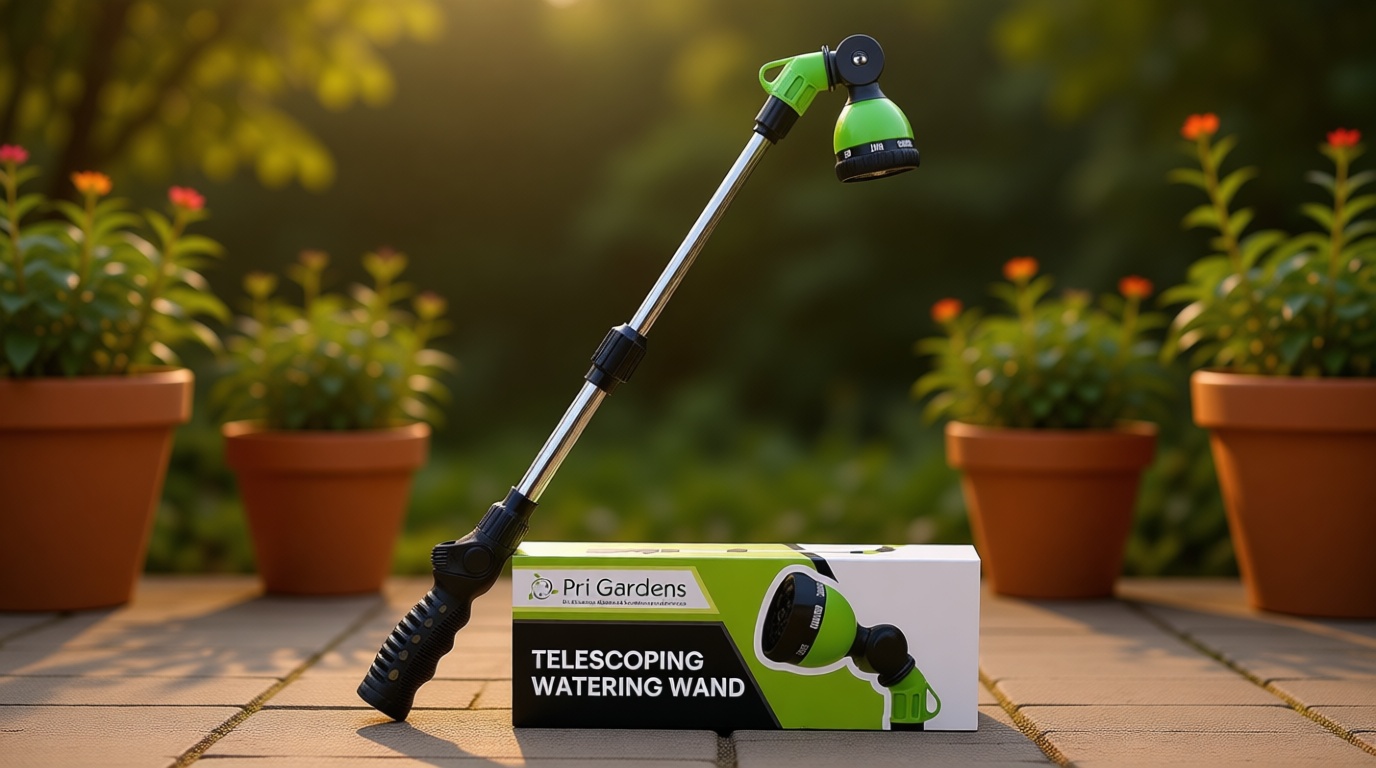 Watering Wand 18"- 24", Zinc Alloy Handle, Stainless Steel Tube, Ratcheting Head, Thumb Control and Soft Handle.