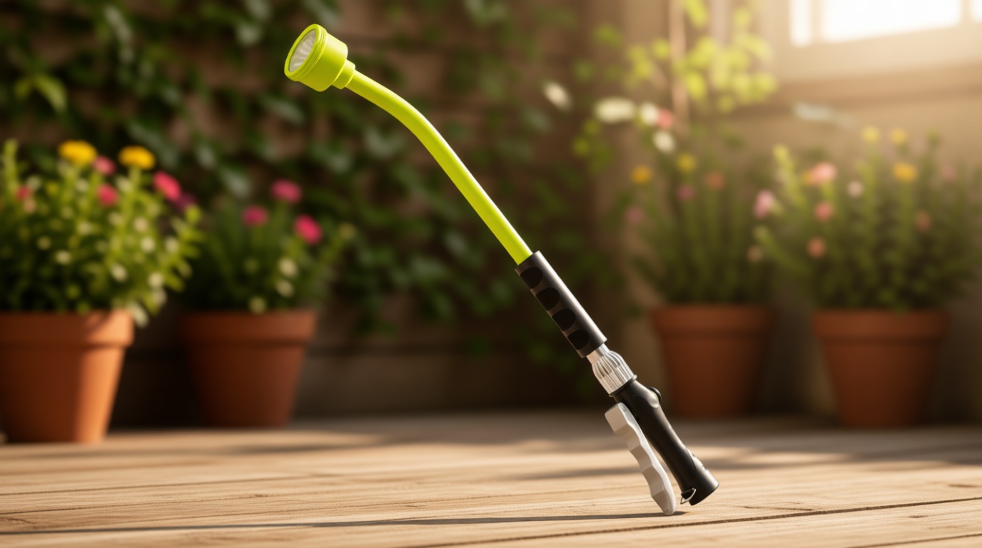RESTMO Heavy Duty Full Metal 24 Inches Watering Wand, Gentle Soft Full Shower Sprayer Wand with Lockable Front Trigger, Hose Wand for Hanging Baskets, Shrubs, Plants, Flowers, Garden and Lawn, Green