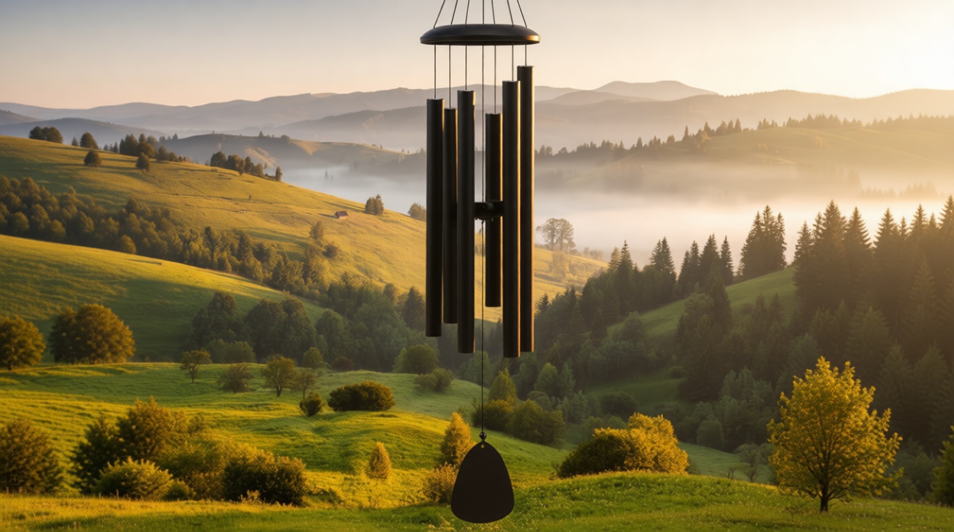 FSVGYY Wind-Chimes-Outdoor-Large-Decor, Deep Tone Soothing Melodic Tones Windchimes, Wind Chimes for Outside, Memorial Wind Chime Best Gift for Mom Women Grandma Neighbors（32" Black）