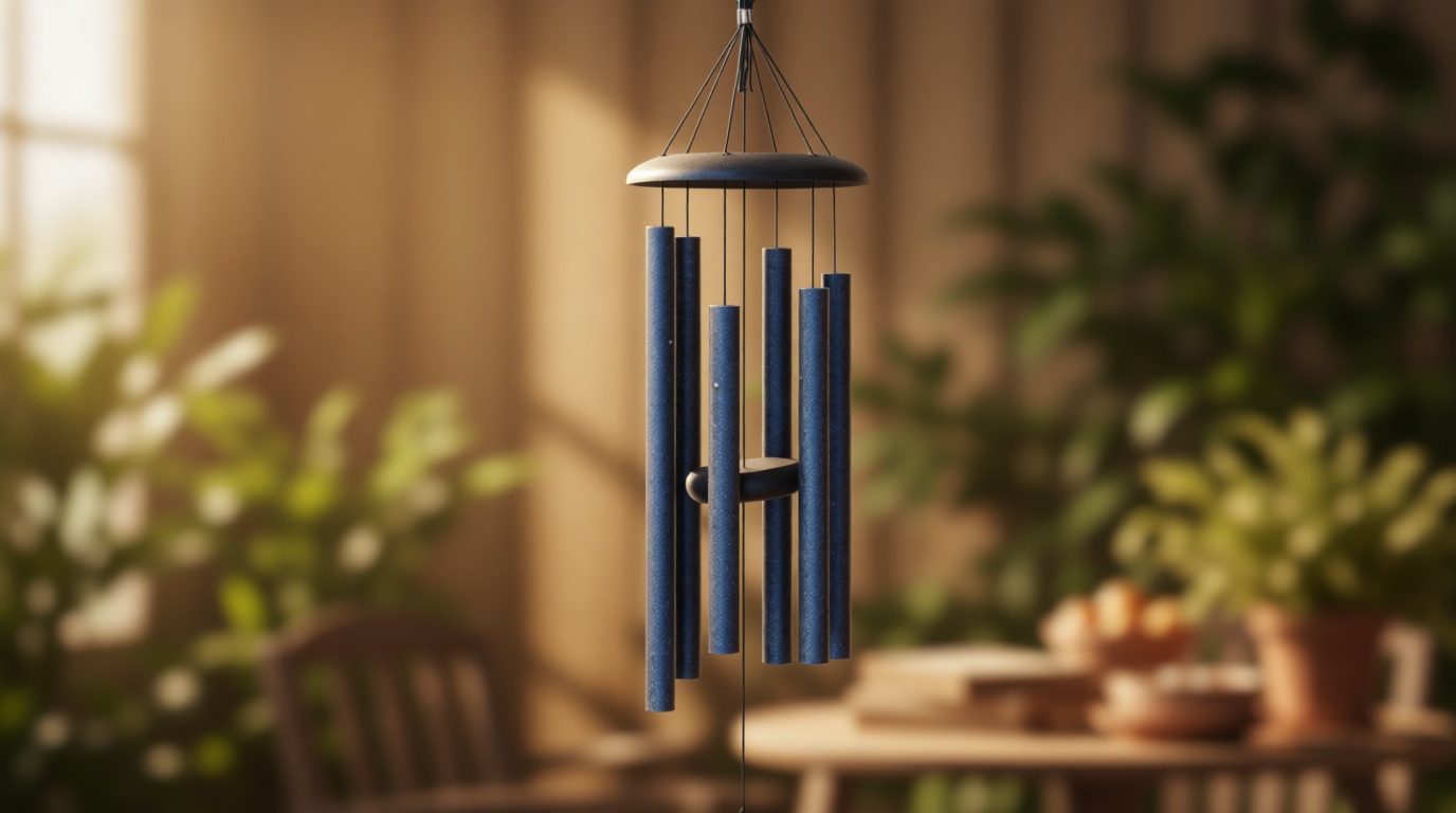 Corinthian Bells by Wind River - 27 inch Midnight Blue Wind Chime for Patio, Backyard, Garden, and Outdoor Decor (Aluminum Chime) Made in The USA
