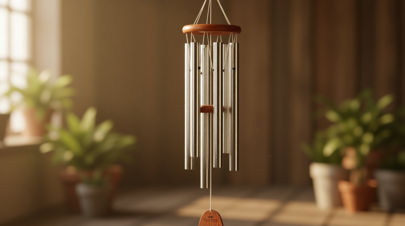 Woodstock Wind Chimes Original Amazing Grace Chime, Memorial Chimes for Outside, Outdoor Decor for Patio, Porch, Garden, Sympathy Chime, Silver, 24"