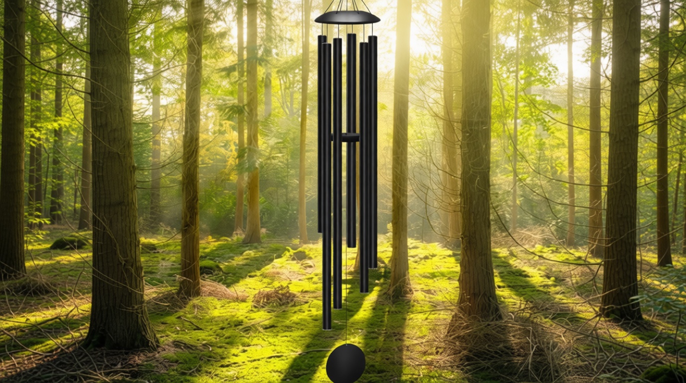 66" Extra Large Wind Chimes for Outside Deep Tone, 6 Thick and Bold Aluminum Tubes Tuned Relaxing Melody Wind Chime, Big Wind Chimes for Garden Patio Decor, Great Gift Idea for Mother's Day (Black)