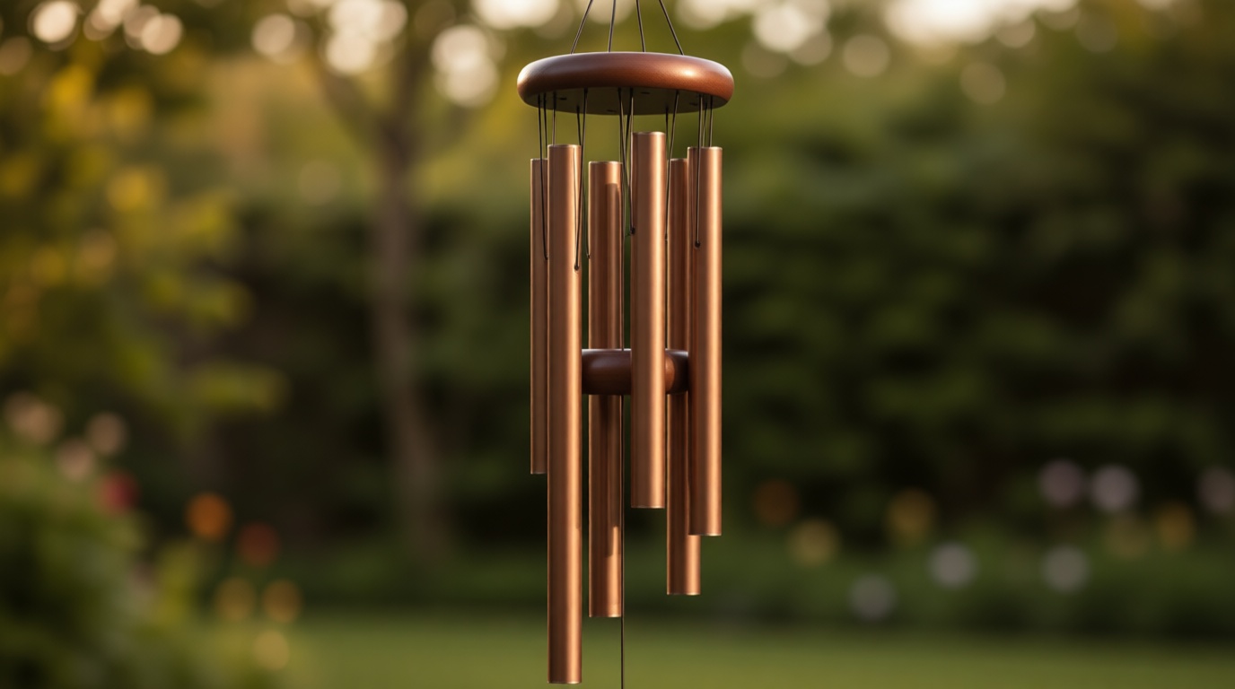 Bursvik Large Aluminium Wind Chimes 37 Inches to Create a Zen Atmosphere Suitable for Outdoor, Garden, Patio Decoration. Classic Wind Chimes with Wind Catcher Suitable as A Gift for Unisex(Coffee)