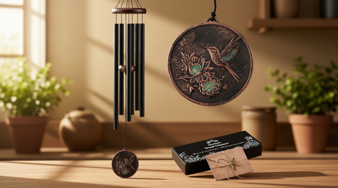 Wind Chimes for Outside, Vintage Hummingbird Deep Tone Wind Chime Outdoor Clearance, Patio Porch Balcony Decoration, Garden Hanging Decor Gifts for Women Mom Grandma (32" Hummingbird)