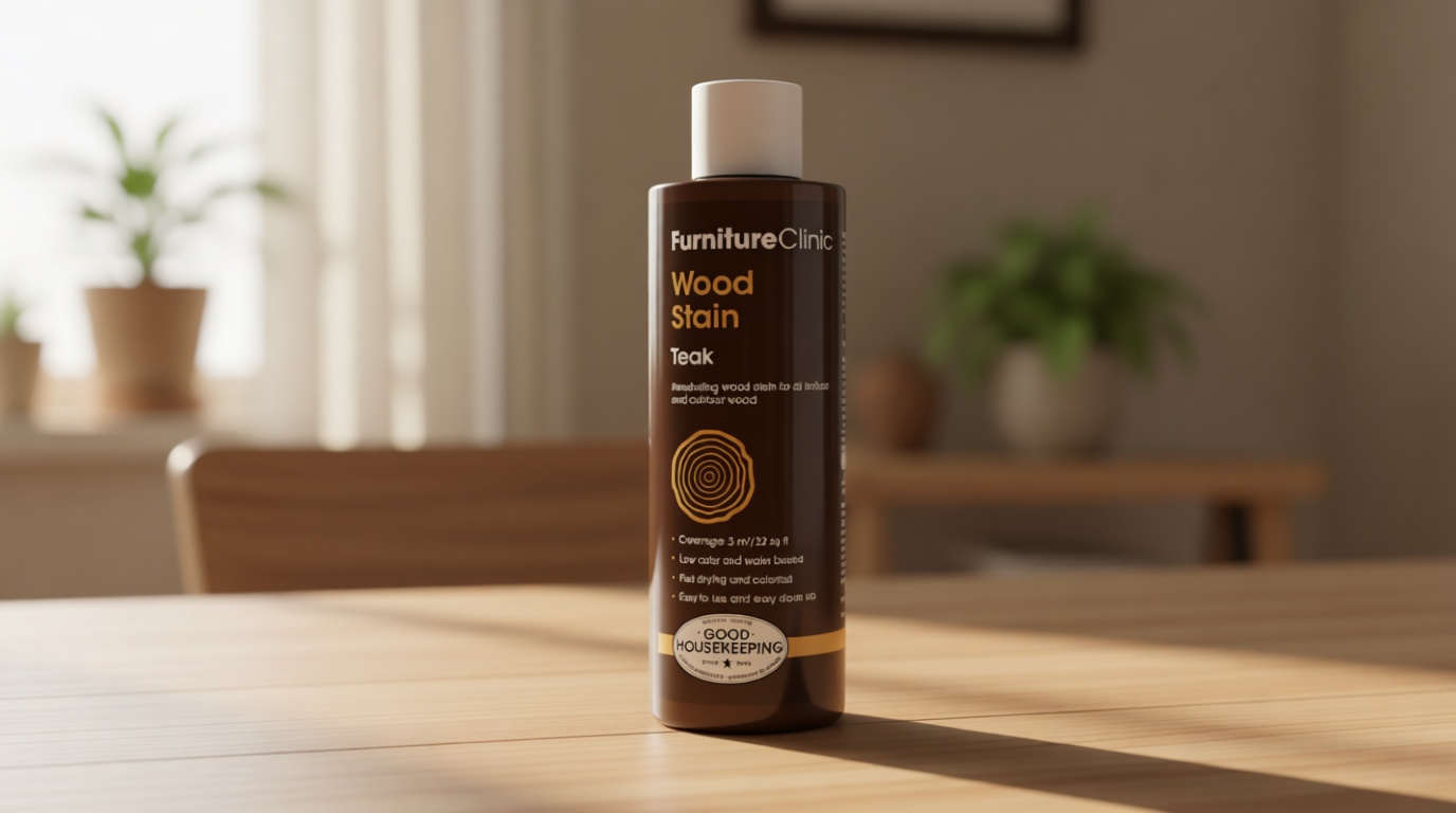 Furniture Clinic Wood Stain | Teak | Water Based | Fast Drying, Low Odor, & Non-Toxic | for Indoor & Outdoor Furniture and More | Multiple Finishes | (8.5oz / 250ml)
